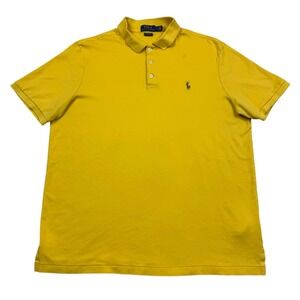Polo Ralph Lauren Men's Classic Fit Size L Yellow Cotton Soft Colored Pony Logo